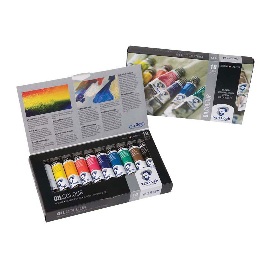 Bruynzeel van gogh olieverf basisset met 10 kleuren in tubes van 20ml