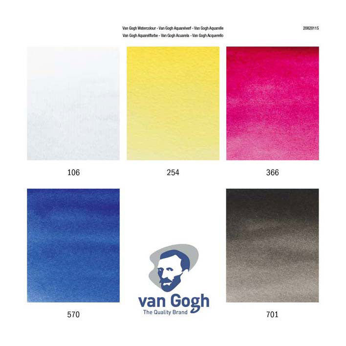 Bruynzeel van gogh aquarelverf primaire mengset, 5x10ml tubes