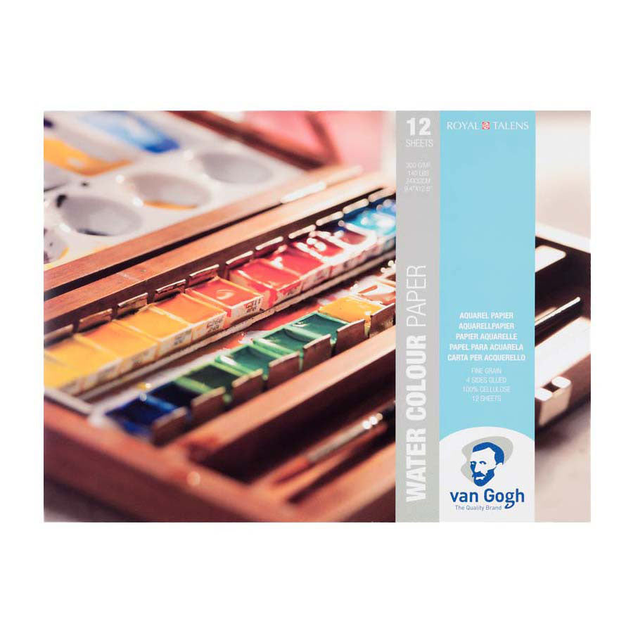 Bruynzeel van gogh blok met aquarelverfpapier 12v 300g formaat 24x32mm