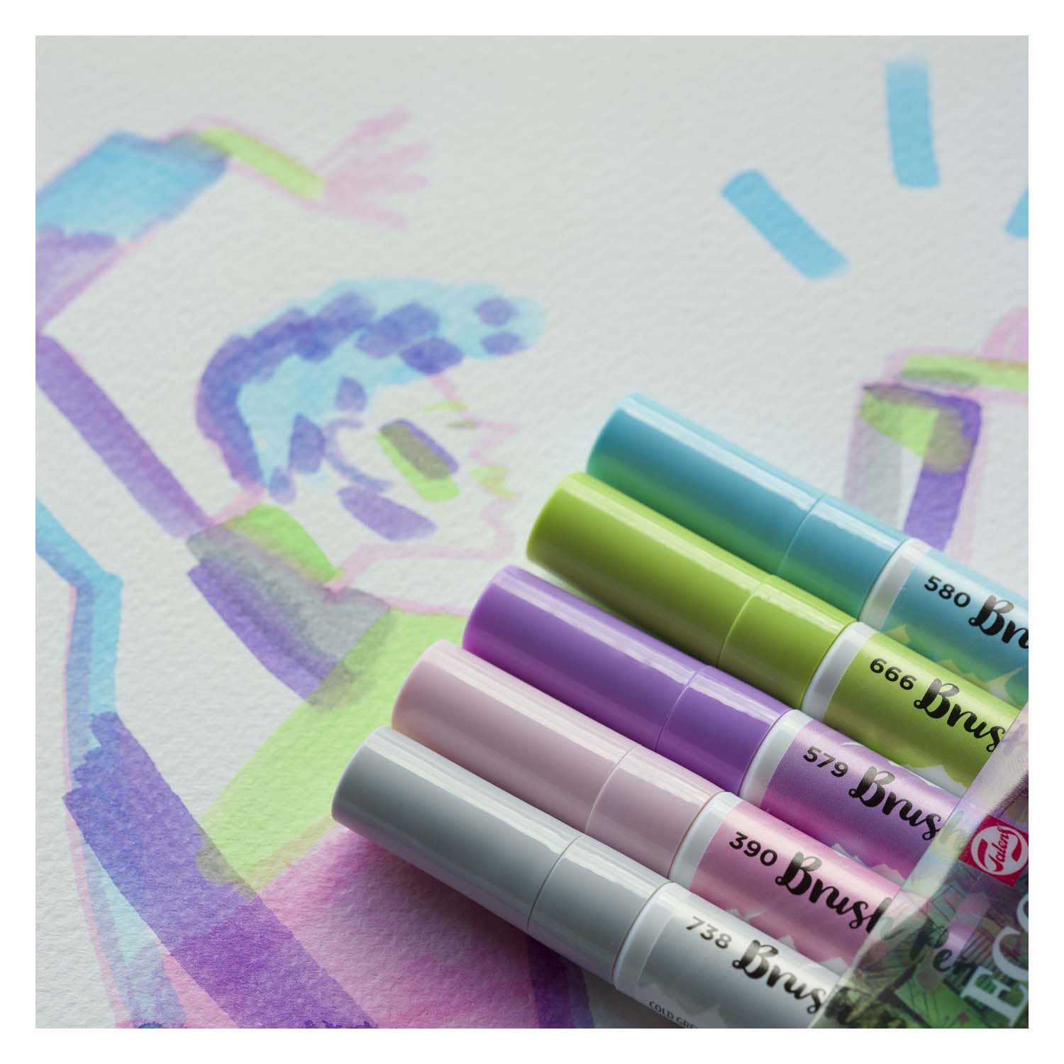 Bruynzeel penseelpenset ecoline pastel 5 stuks