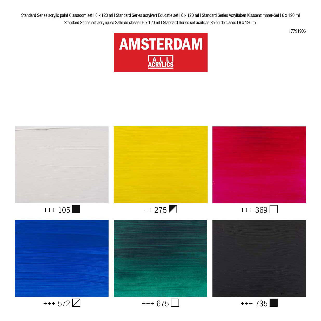 Amsterdam standard series acrylverf educatie set | 6 x 120 ml