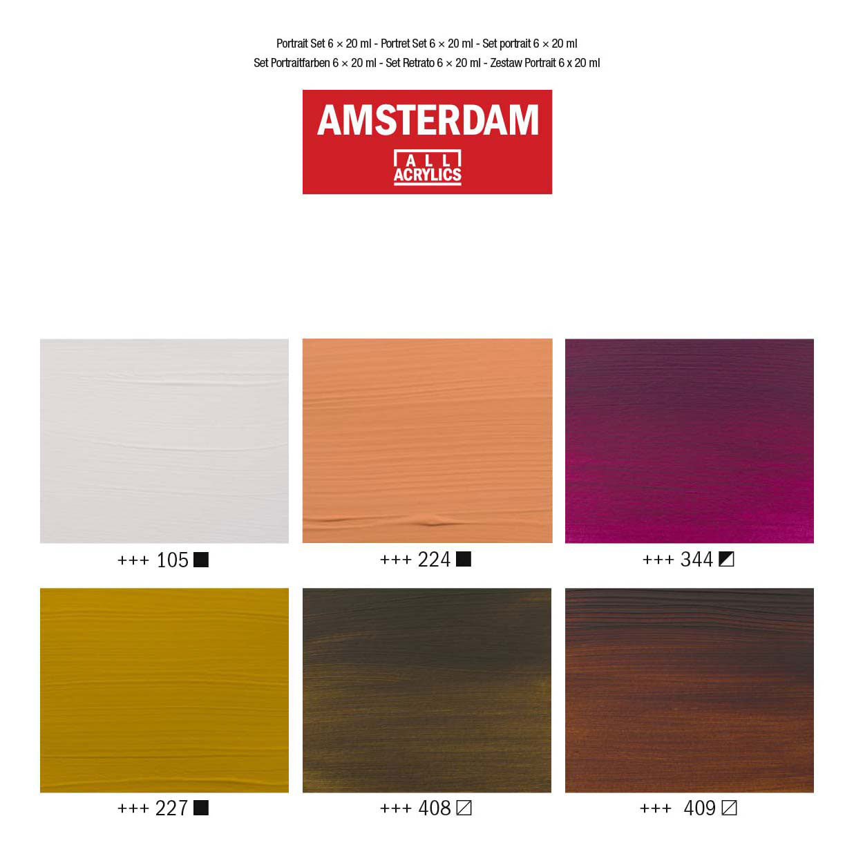 Bruynzeel amsterdam standard series acrylverf portret set 20ml, 6dlg.