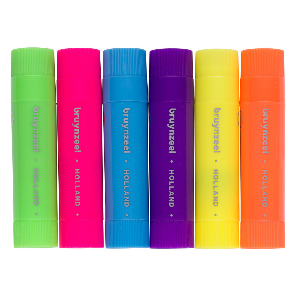 Bruynzeel plakkaatverf sticks set neon | 6 kleuren