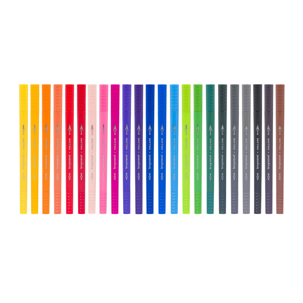 Bruynzeel fineliner brushpennen set - 24 kleuren voor tekenen.