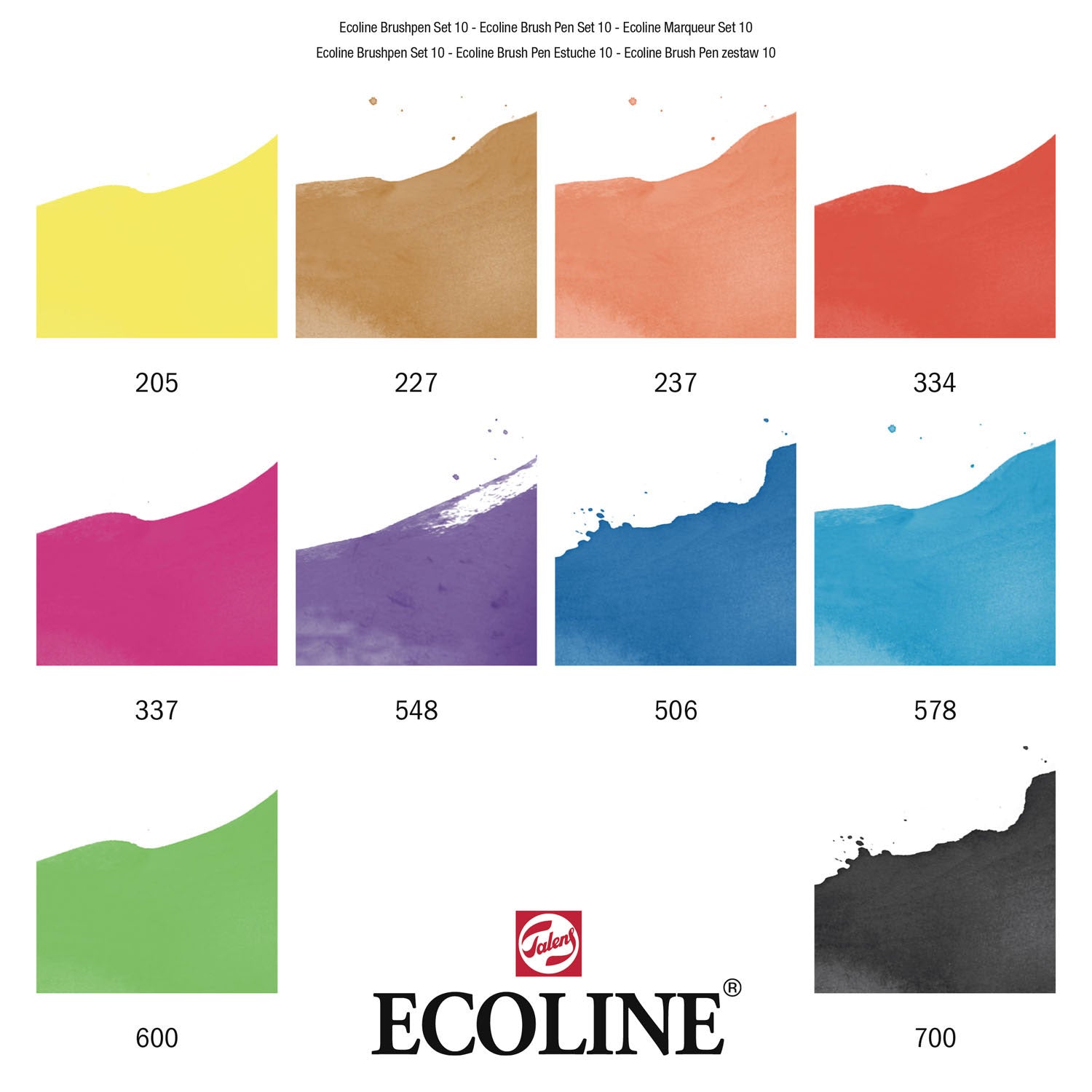 Talens ecoline penseelpen, 10st.