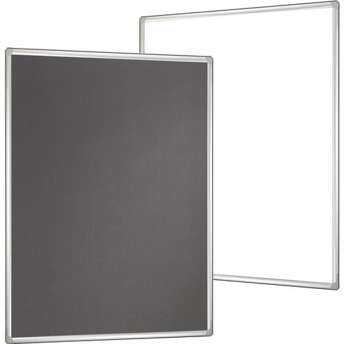 Multiboard franken pro whiteboard, prikbord grijs wit
