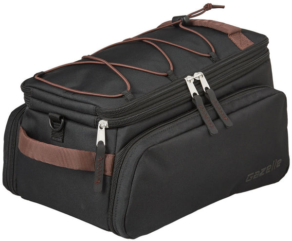 Gazelle bagagedragertas trunkbag 31 liter - zwart donkerbruin