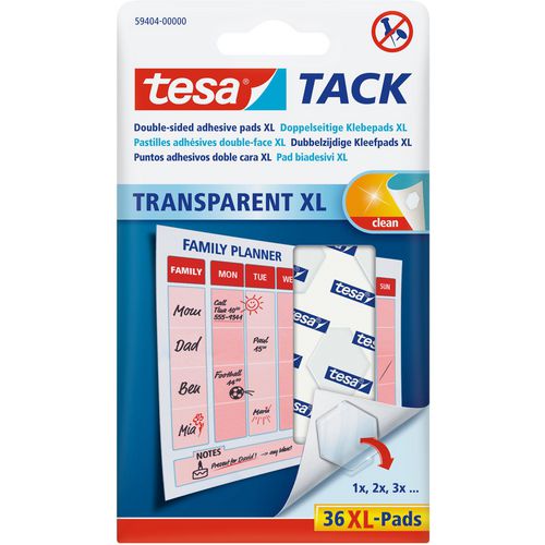 Dubbelzijdige kleefpads tesa tack xl transparant 36 stuks