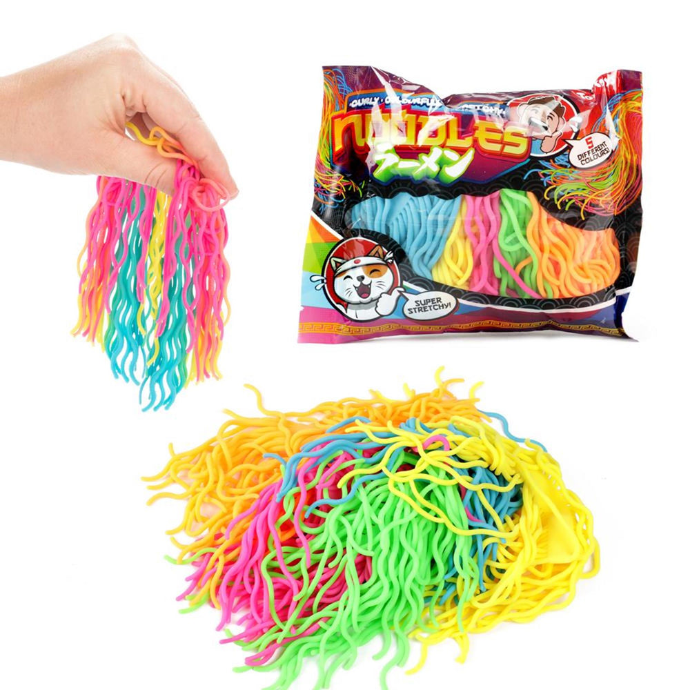 Toi-toys fun noodles curly super rekbaar fidget, 5st.