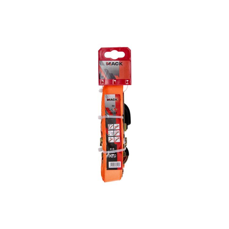 Mack 1023390 - spangordel 2d,ratelspanner, s-haken,25mm-4m max500kg | 2 stuks