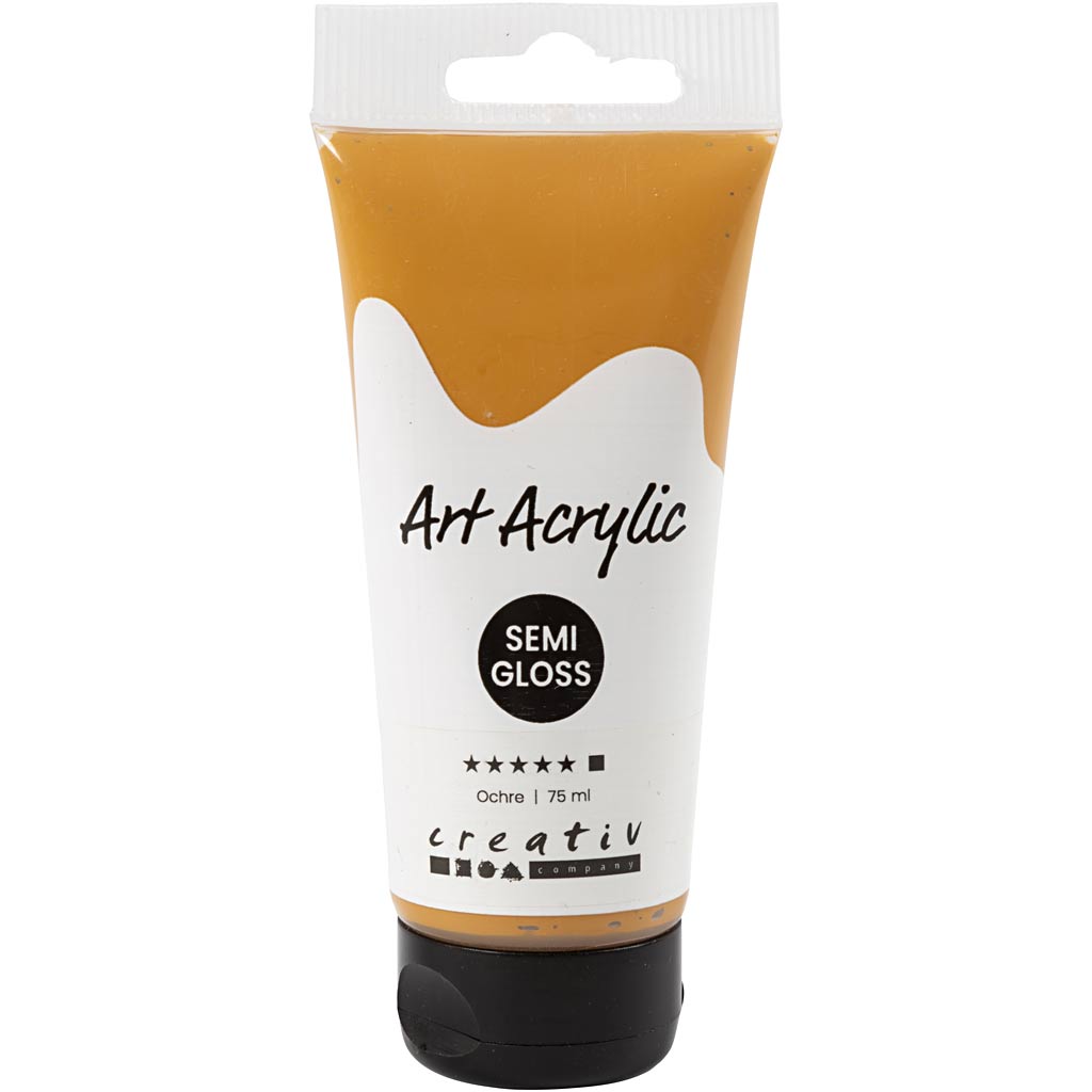 Creativ company pigment art acrylverf oker geel, 75ml