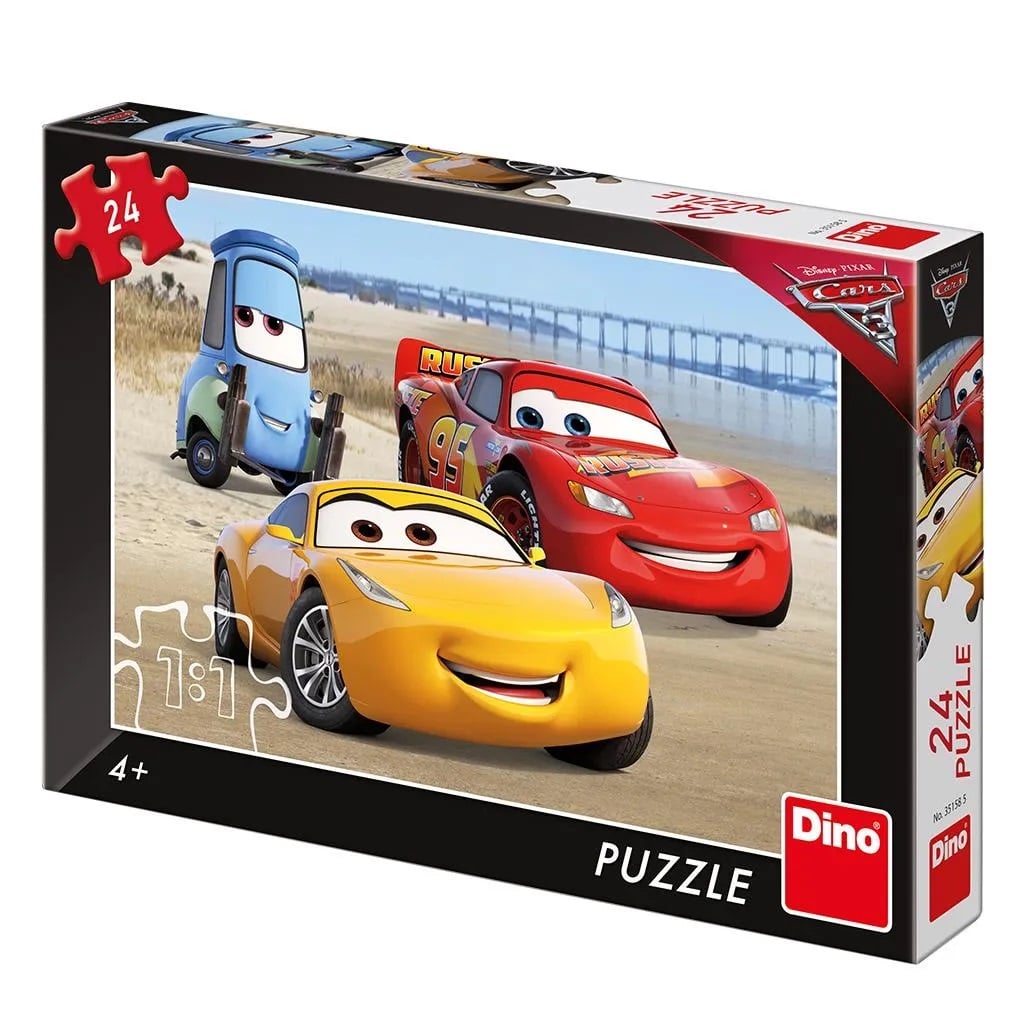 Dinotoys dino puzzel - disney pixar auto's op het strand - 24 stukjes