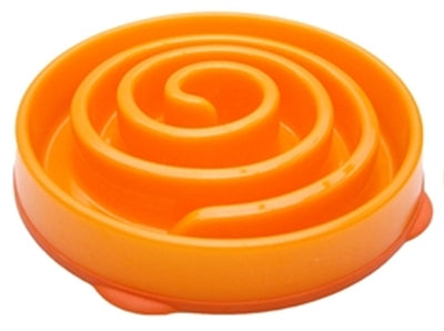 Imp slo-bowl voerbak mini koraal spiraal oranje