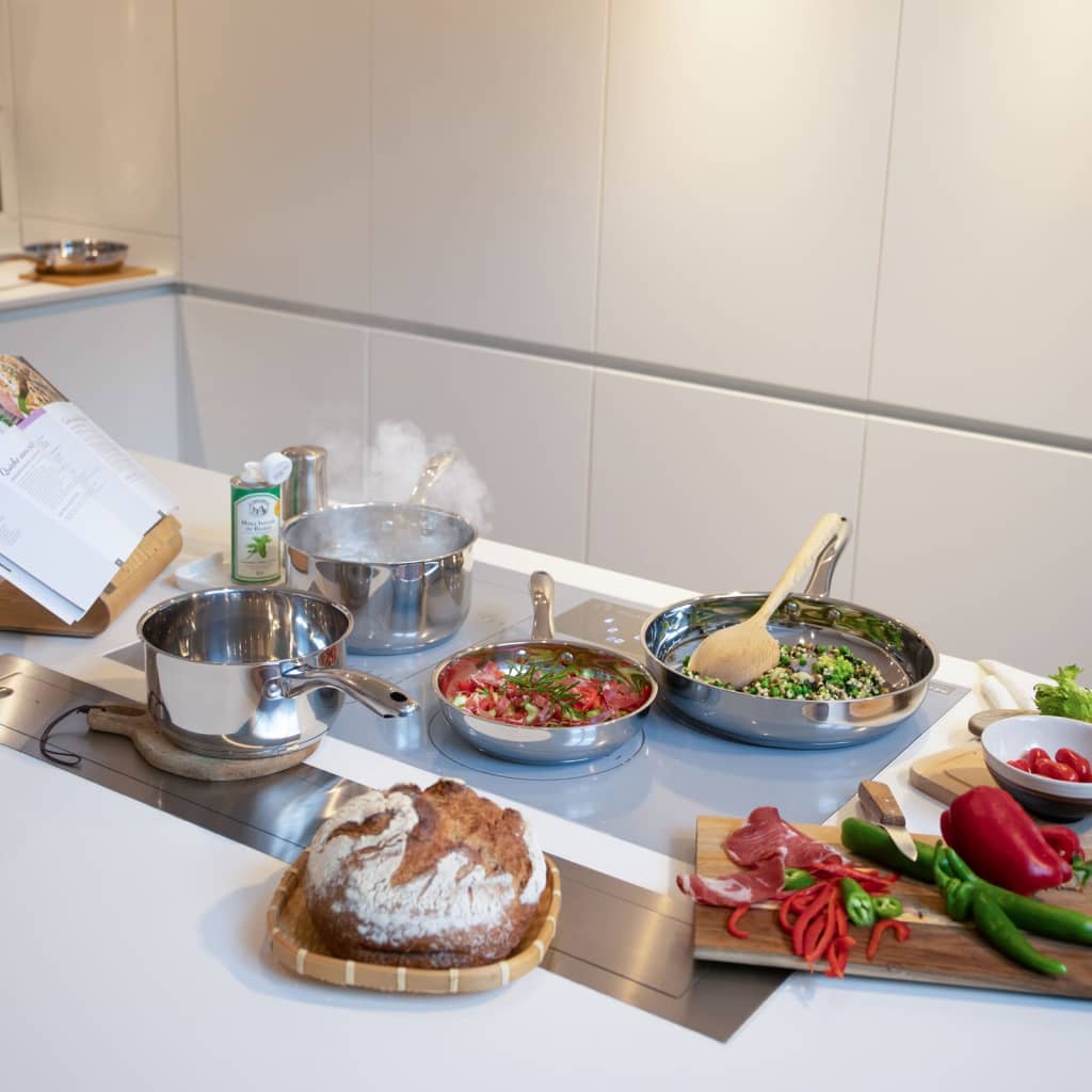 Livoo Livoo 5-delige Pannenset roestvrij staal zilverkleurig