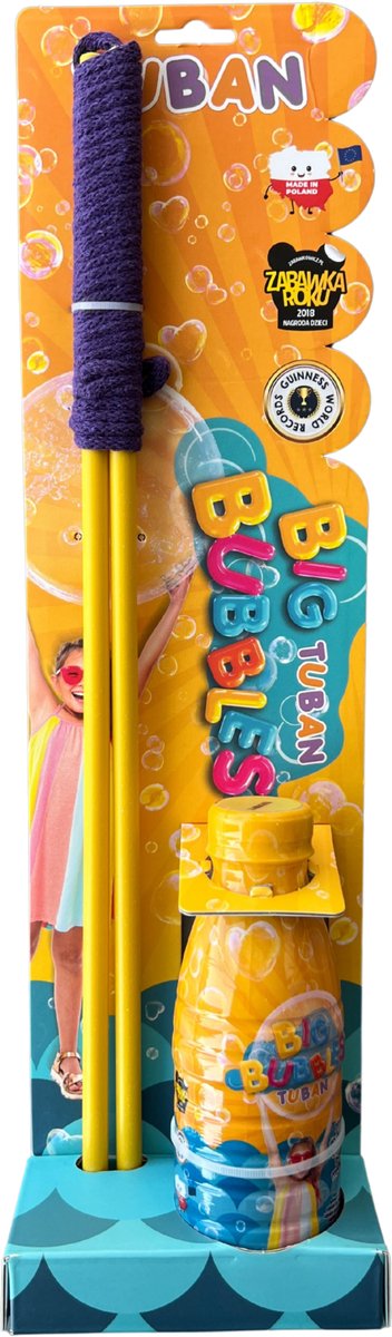 Tuban speelgoed - giant bubble set met reuzen bellenstok en 400 ml vloeistof.