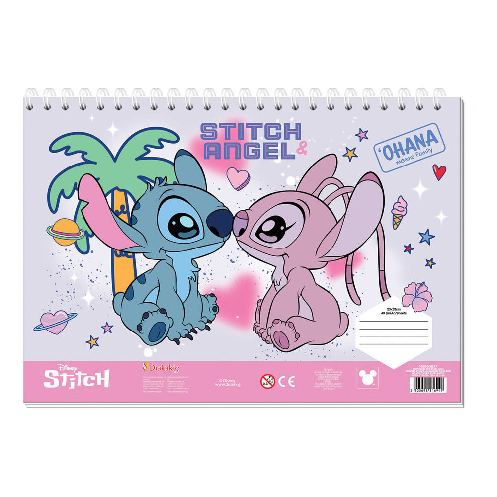 Tekenblok 23x33 cm, 40 vel met stickers, sjabloon en 2 kleurplaten