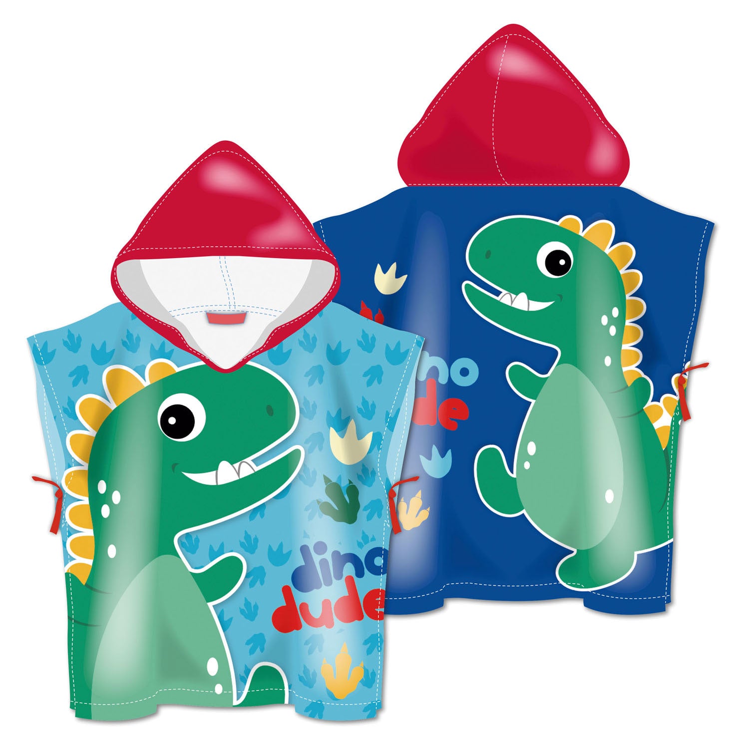 Handdoekponcho Dino Dude, 55x55cm