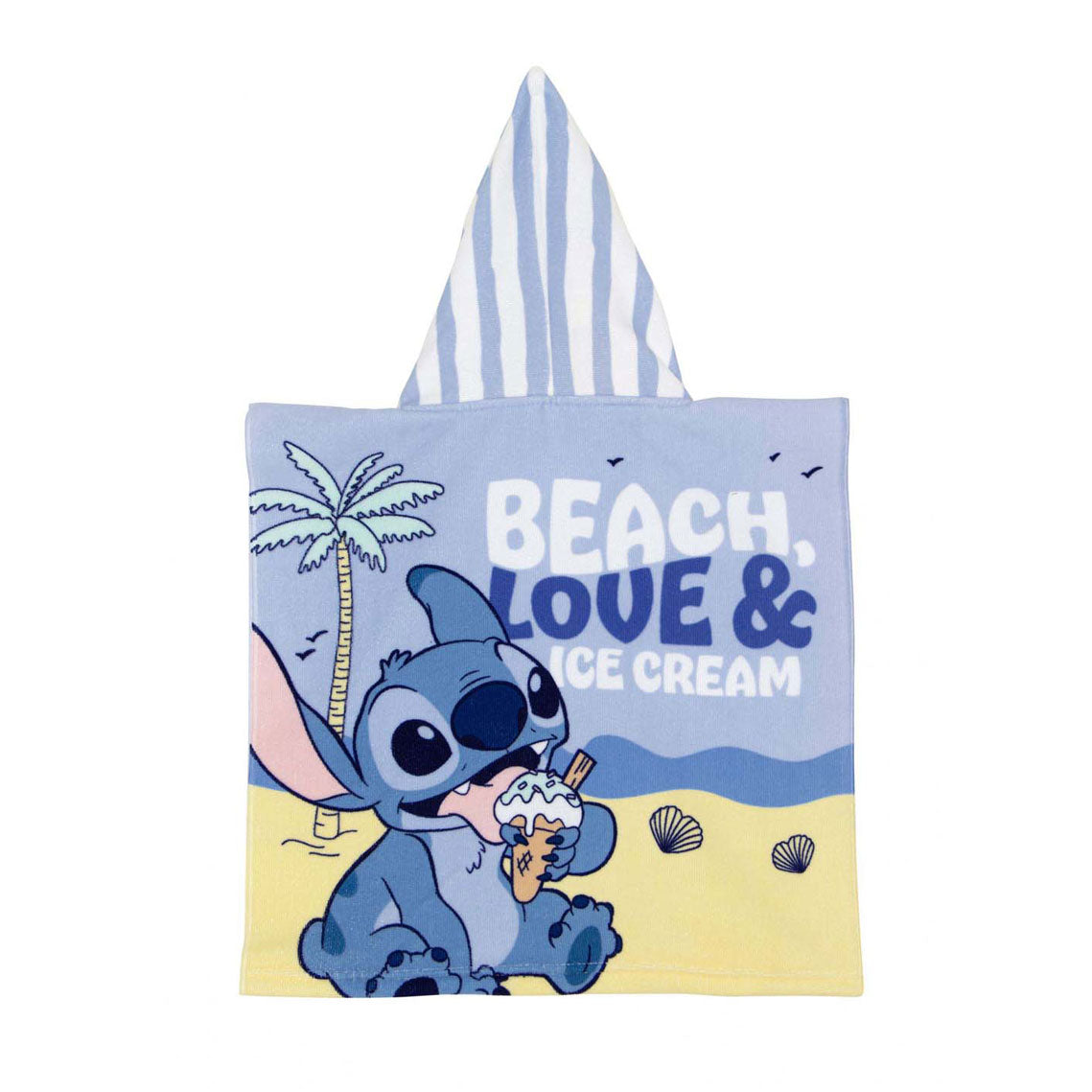 Merkloos sans marque handdoek poncho stitch op het strand