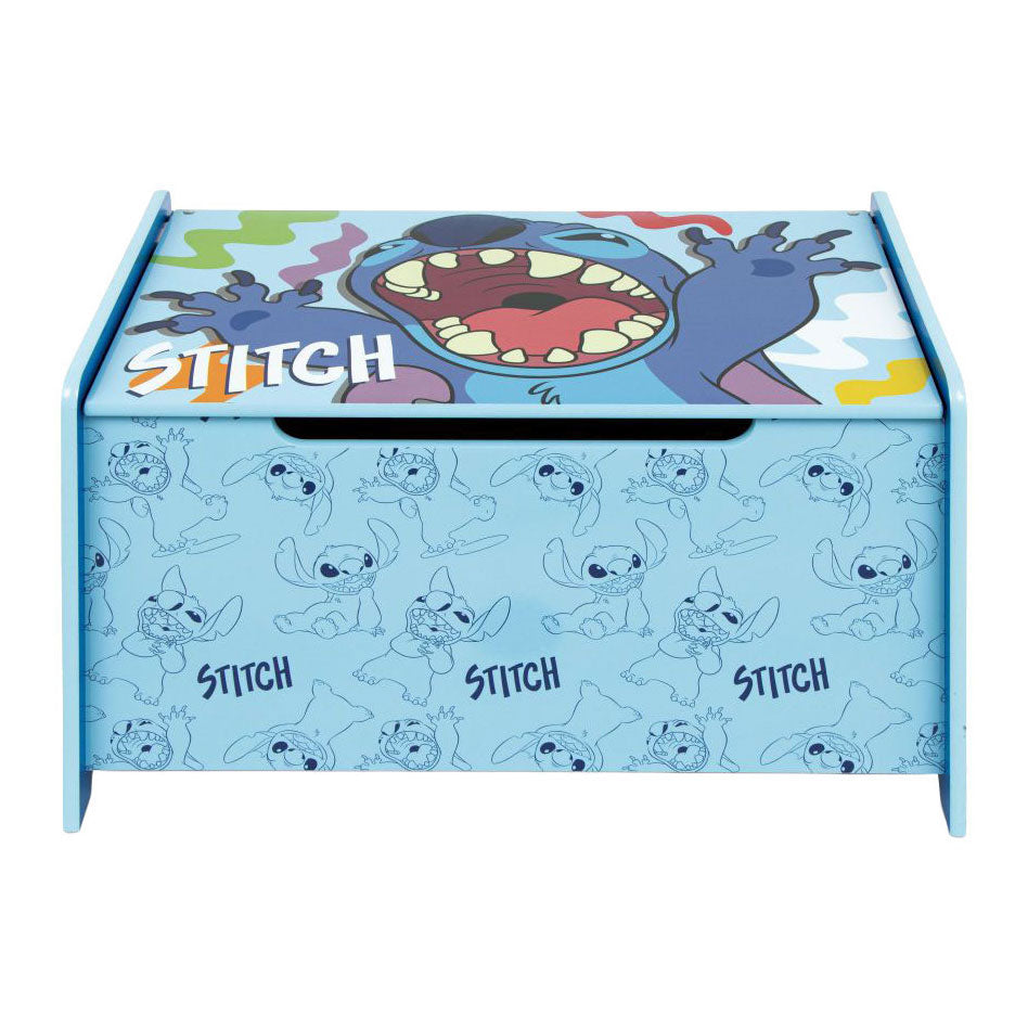 Houten speelgoedkist stitch