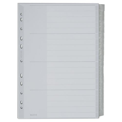 Tabbladen leitz grijs blanco a4 polypropyleen