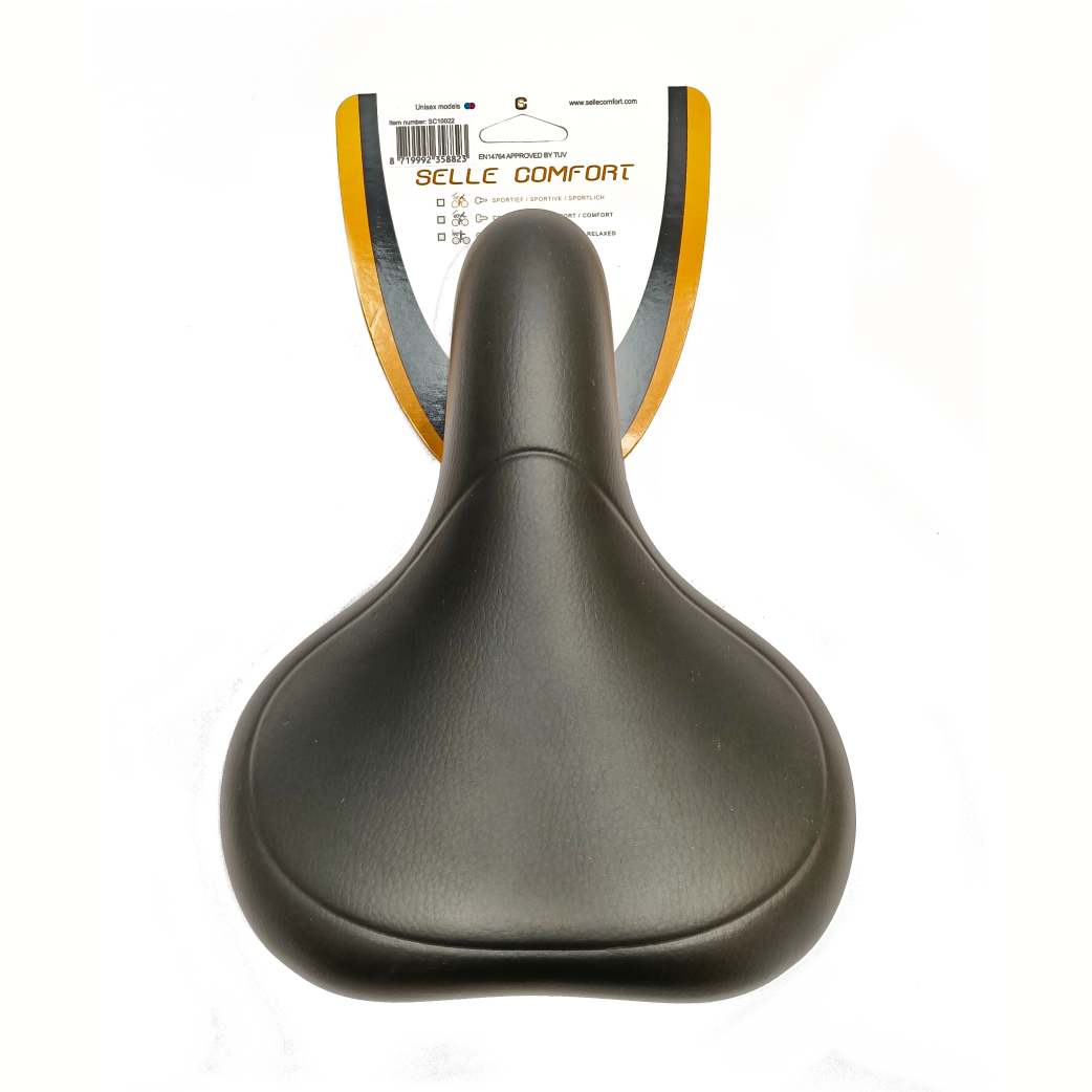 Selle comfort zadel e-bike met handgreep zwart zacht, zonder strop