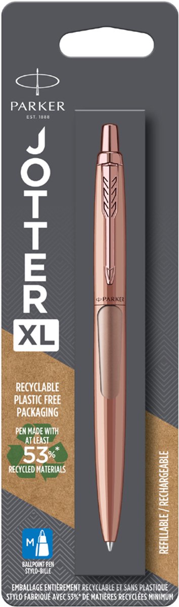Parker jotter xl balpen | monochroom matgoud | medium punt | blauwe inkt