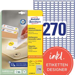 Herkleefbare etiketten avery wit