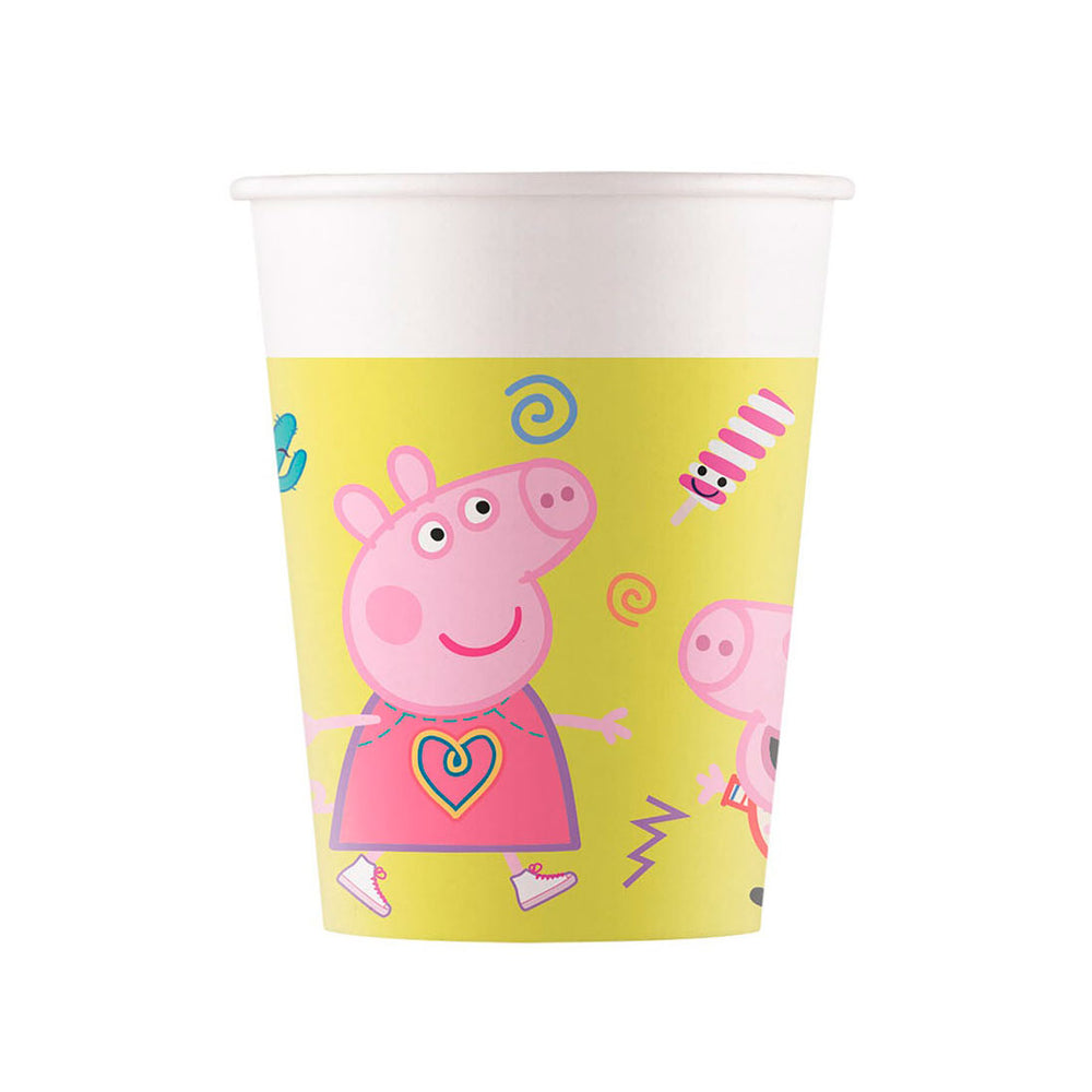 Globos bekers peppa pig, 8st.