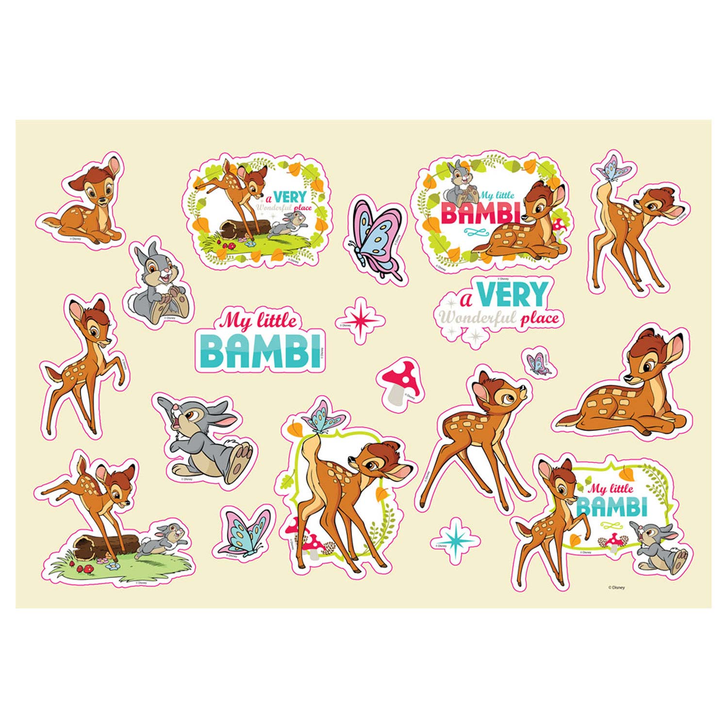 Bambi Kleurplaat met Sjabloon en Stickervel