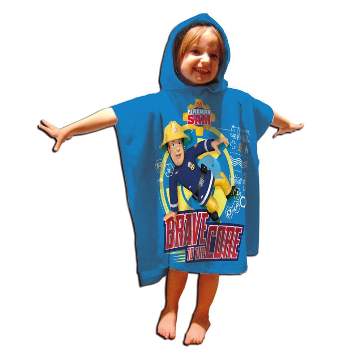Brandweerman Sam Handdoekponcho, 60x120cm