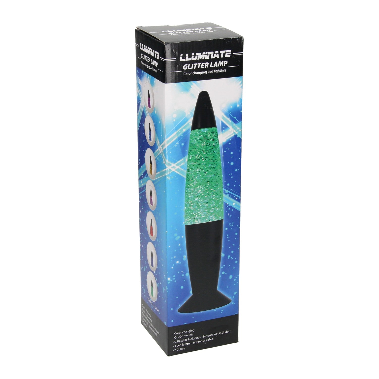 Glitter ledlamp kleurveranderend, 34cm