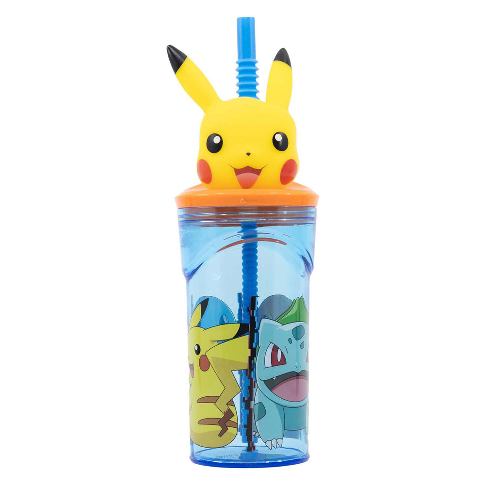 Pokémon 3d drinkfles met rietje, 360ml