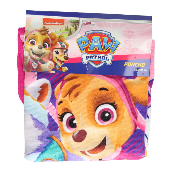 Paw patrol handdoek poncho roze 55x110cm
