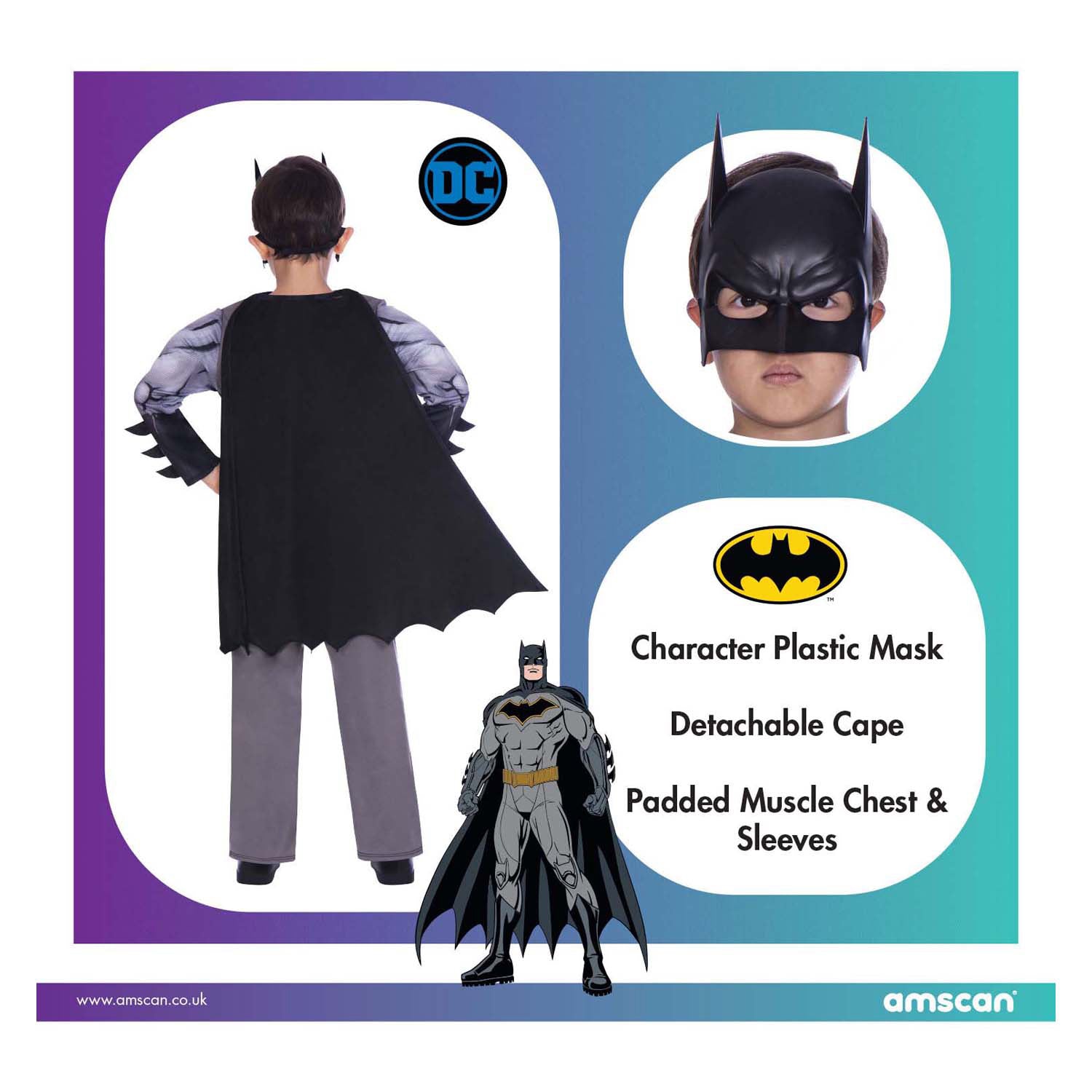 Kinderkostuum batman - 4-6 jaar