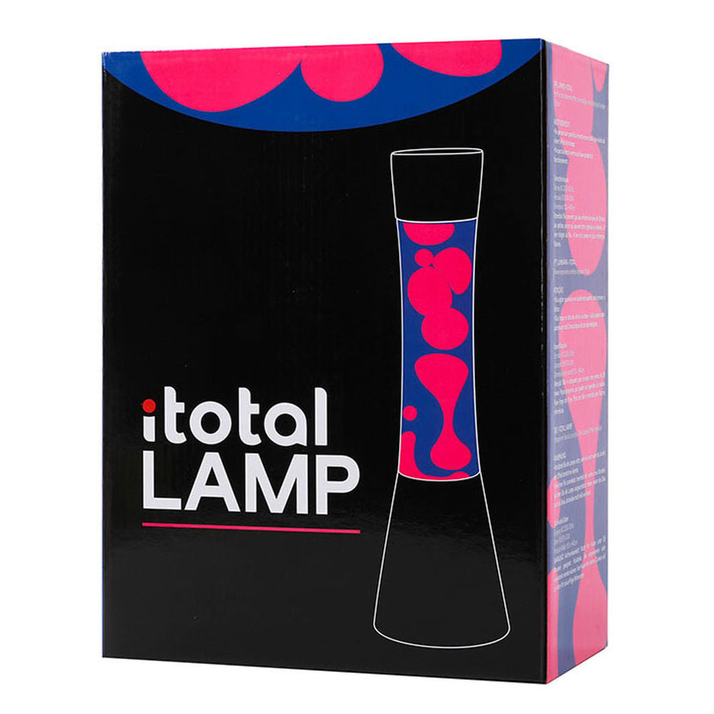 I-total lavalamp - lava lamp - sfeerlamp - 40x11 cm - glas aluminium - 30w - paars met roze lava - zwart - xl2347