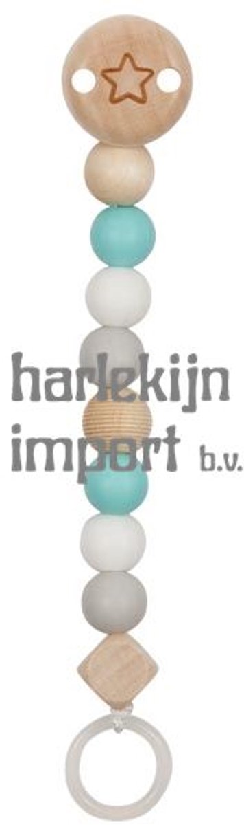 Goki houten fopspeenketting ster blauw