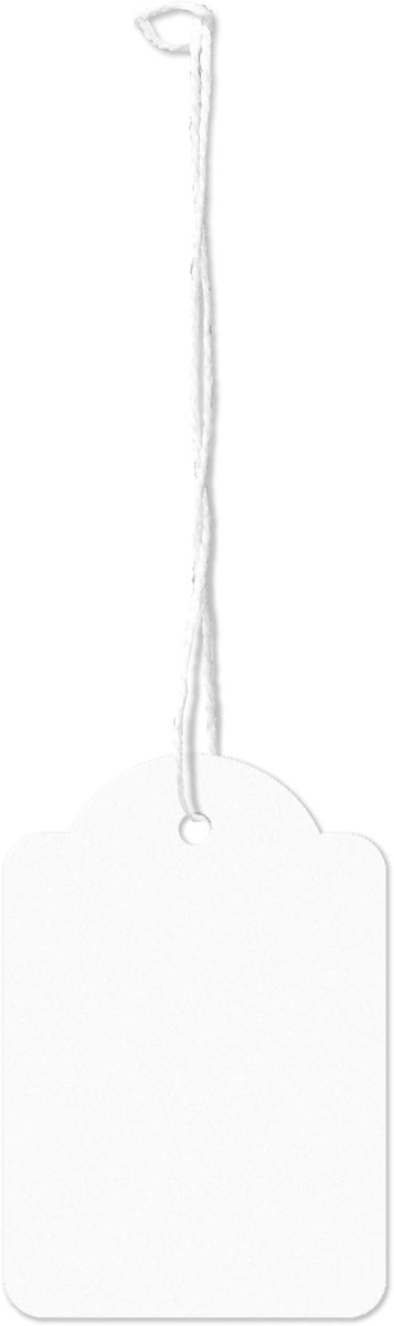 Kangaro draadetiketten - 36x53mm - wit - doos a 250 stuks - prijskaartjes met koord - k-700106