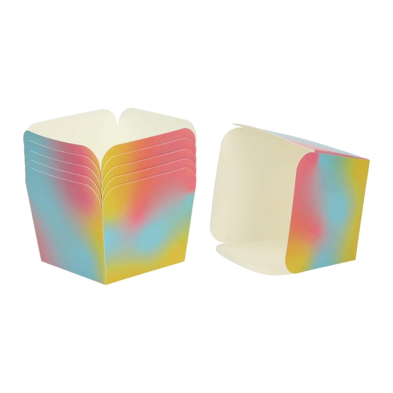 Papieren feest snackboxen klein, 6st.