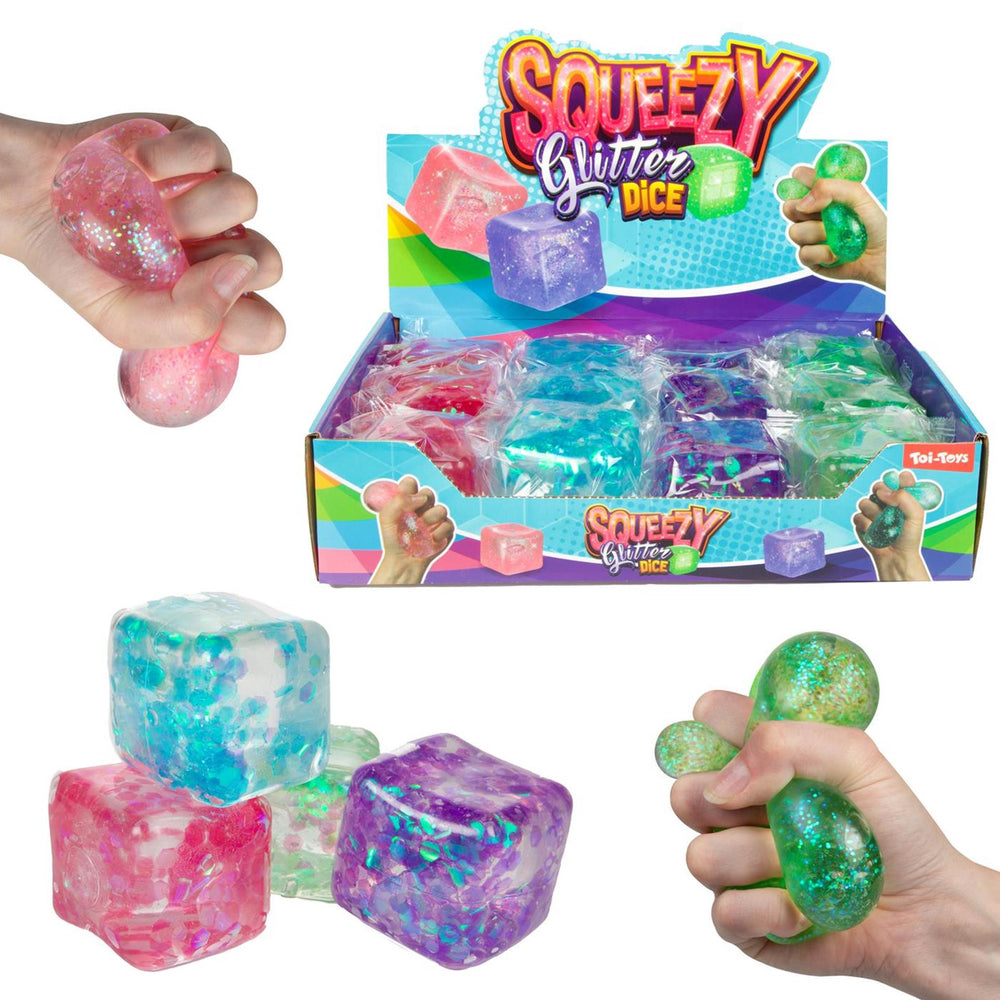 Toi-toys leuke glitterknijpkubus