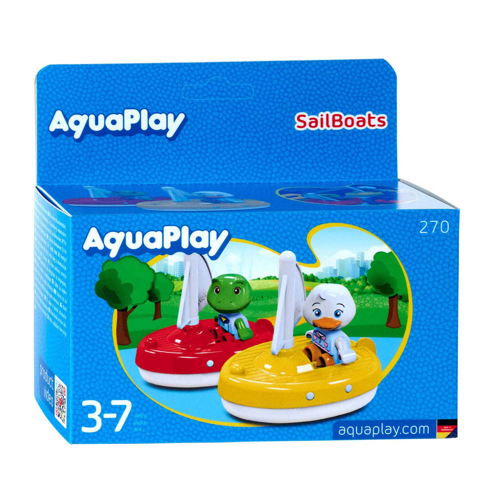 Aquaplay big - - 2 zeilboten + 2 figuren - waterbaanaccessoires
