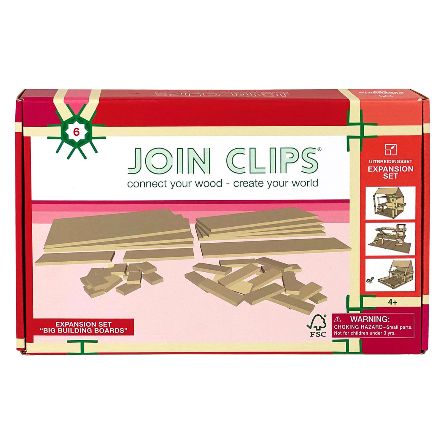 Voeg clips toe uitbreidingsset grote bouwplaten