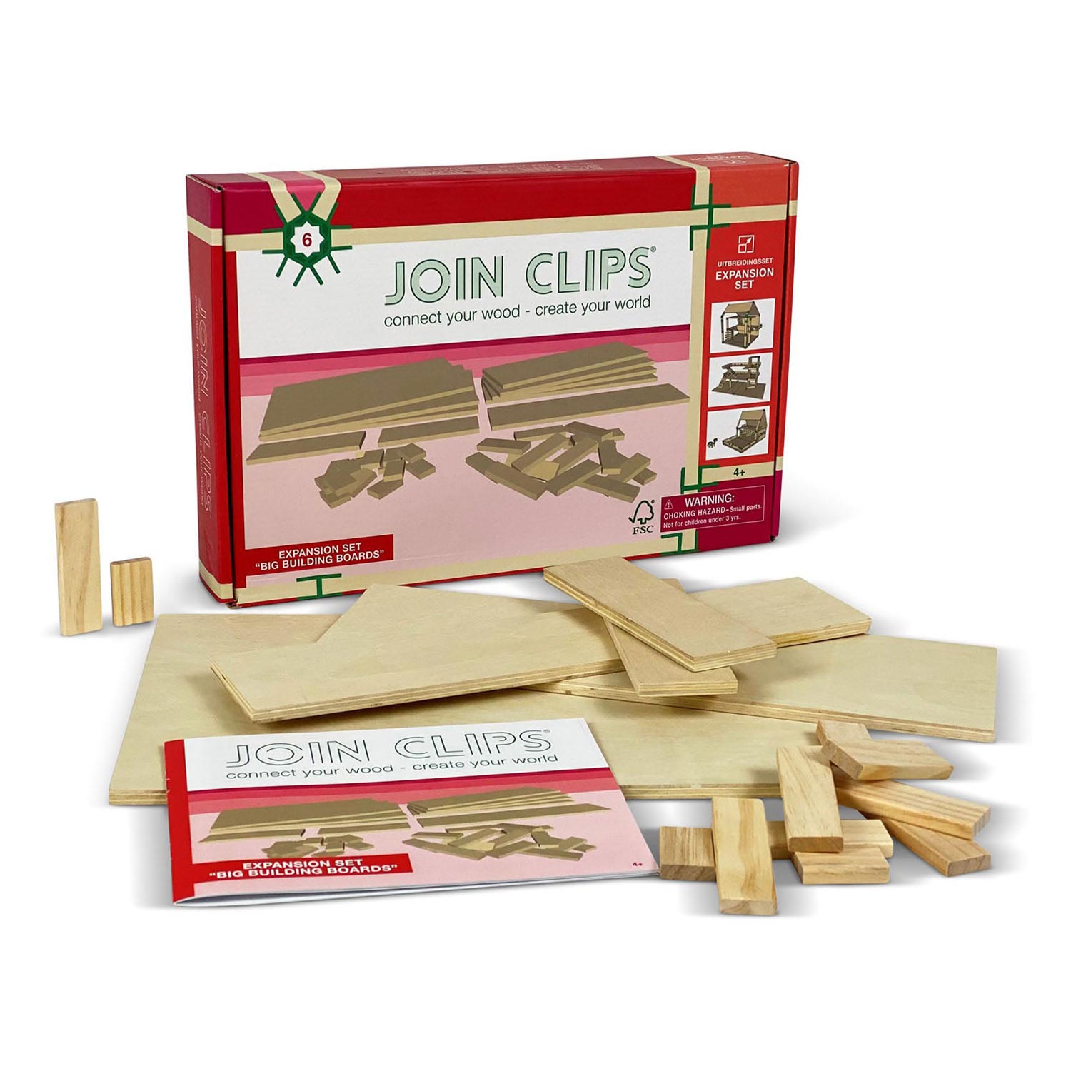 Voeg clips toe uitbreidingsset grote bouwplaten