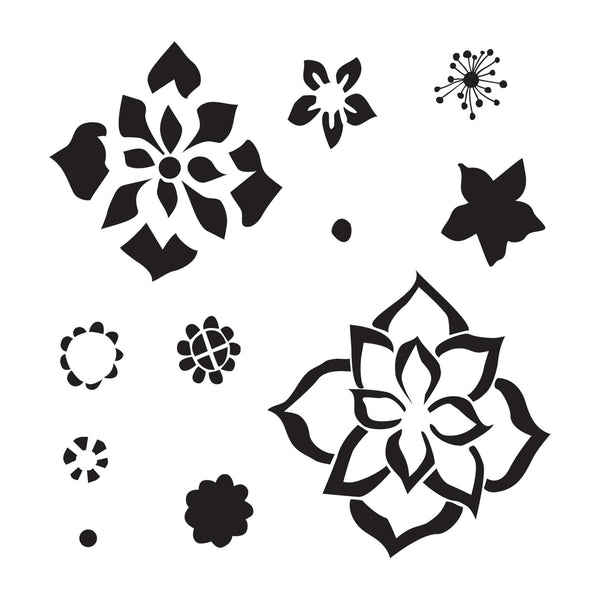 The crafter's workshop • template 15x15cm layered flowers