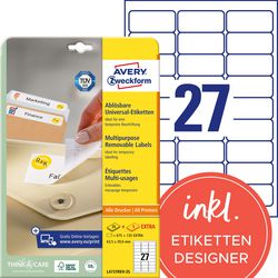 Etiketten avery zweckform wit