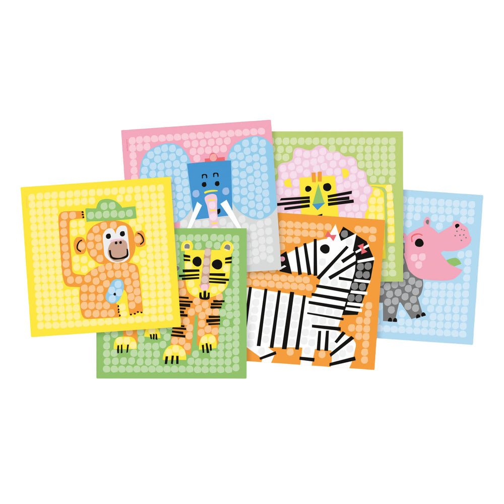 Playmais mosaic kaarten versieren zoo