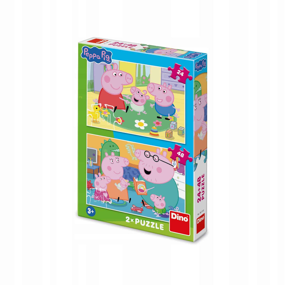 Dinotoys puzzel van peppa pig home 24 + 48 stukjes