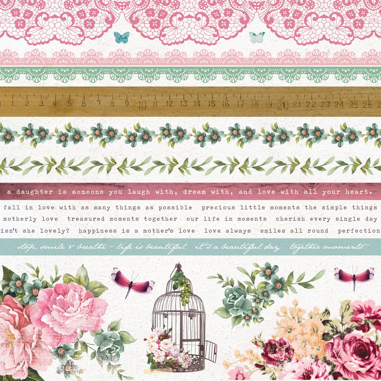 Kaisercraft • oh so lovely sticker sheet 30,5x30,5cm