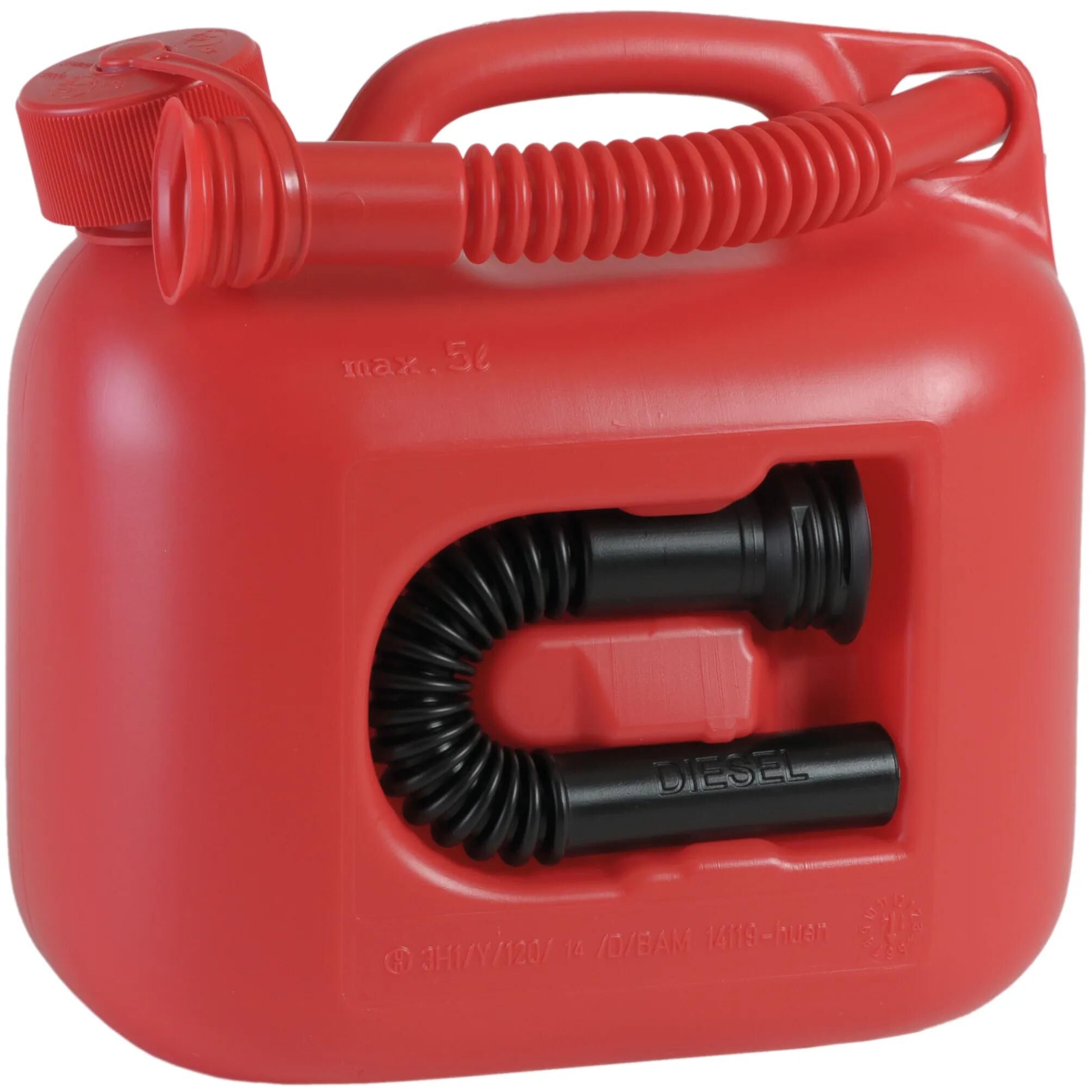 Hünersdorff benzinkanister premium (un) gasoline canister 5l red plastic, un