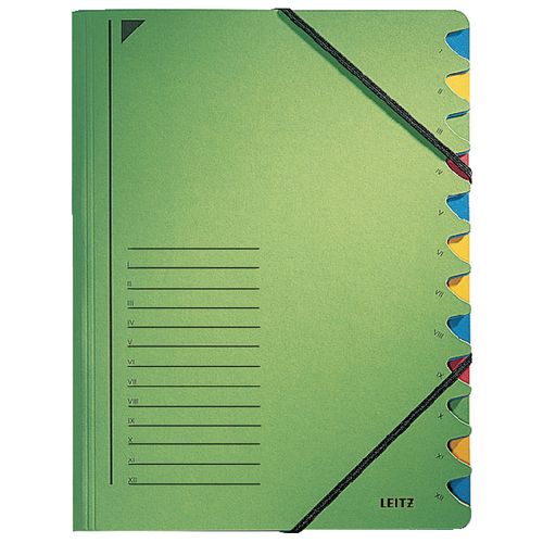 Leitz sorteermap groen karton a4
