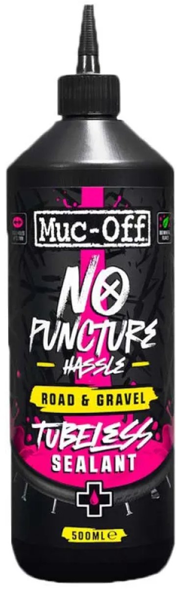 Muc-off no puncture hassle - tubeless sealant - race en gravel - 500ml - dicht gaten tot 6mm - uv-detectiesysteem - ammoniakvrij - niet corrosief